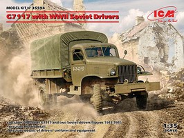 ICM G7117 Army Truck with 2 Soviet Drivers Plastic Model Military Vehicle Kit 1/35 Scale #35594