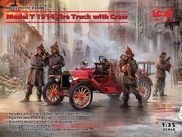 ICM 1914 Model T Fire Truck with crew Plastic Model Vehicle Kit 1/35 Scale #35606