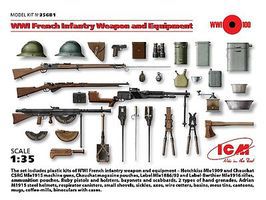 ICM WWI French Infantry Weapons & Equipment Plastic Model Weapon Kit 1/35 Scale #35681