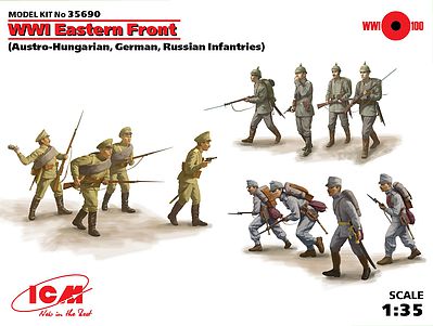 ICM WWI Eastern Front Figures Plastic Model Military Figure 1/35 Scale #35690