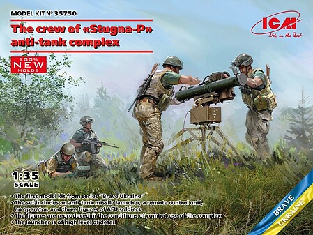 ICM Ukraine AFU Soldiers with missiles (4) Plastic Model Military Figure Kit 1/35 Scale #35750
