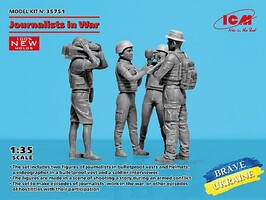 ICM Ukraine Journalists in War (4) Plastic Model Military Figure Kit 1/35 Scale #35751