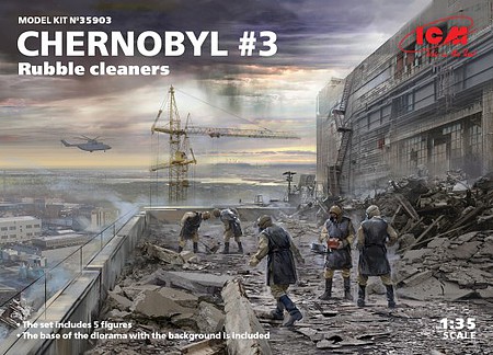 ICM Chernobyl #3 Rubble Cleaners Set Plastic Model Diorama Kit 1/35 Scale 35903