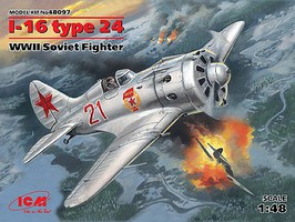 ICM WWII Soviet I16 Type 24 Fighter (New Tool) Plastic Model Airplane Kit 1/48 Scale #48097