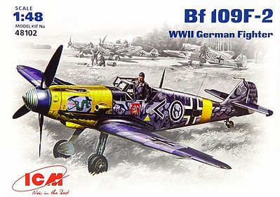 ICM WWII Messerschmitt Bf109F2 Fighter Plastic Model Airplane Kit 1/48 Scale #48102