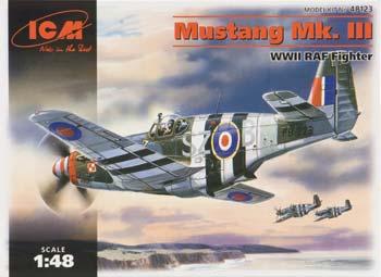 ICM WWII Mustang Mk III Royal AF Fighter Plastic Model Airplane Kit 1/48 Scale #48123