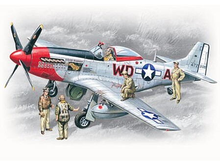 ICM Mustang P-51D U.S. Pilots and Techs Plastic Model Airplane Kit 1/48 Scale #48153