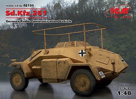 WWII German SdKfz 261 Radio Comm Vehicle Plastic Model Military Vehicle Kit 1/48 #48194