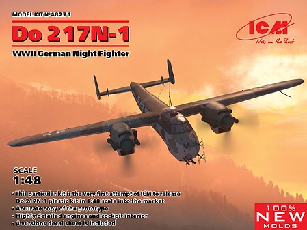 ICM German Do217N1 Night Fighter (New Tool) Plastic Model Airplane Kit 1/48 Scale #48271