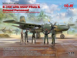 ICM B-26K & USAF Pilots & Ground Crew of 5 Plastic Model Airplane Kit 1/48 Scale #48280