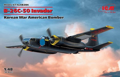 ICM B26C50 Invader Korean War American Bomber Plastic Model Airplane Kit 1/48 Scale #48284