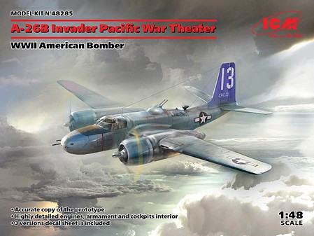 ICM A26B Invader Pacific War American Bomber Plastic Model Airplane Kit 1/48 Scale #48285