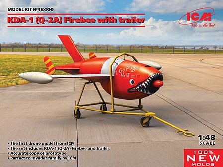 ICM KDA1 Q2A Firebee Drone with Trailer Plastic Model Airplane Kit 1/48 Scale #48400