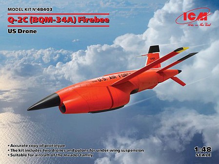 ICM USAF Q2C (BQM34A) Firebee Drone (2 drones) Plastic Model Airplane Kit 1/48 Scale #48403