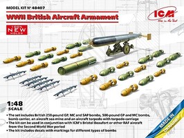 ICM WWII British Aircraft Armament Plastic Model Aircraft Accessory 1/48 Scale #48407