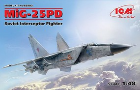 ICM MiG25PD/PDS Soviet Interceptor Fighter Plastic Model Airplane Kit 1/48 Scale #48903