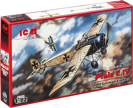 ICM WWI Pfalz E IV German Fighter Plastic Model Airplane Kit 1/72 Scale #72121