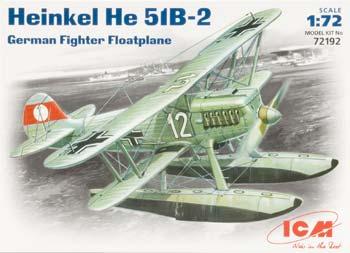 ICM Heinkel He51B2 German Floatplane Fighter Plastic Model Airplane Kit 1/72 Scale #72192