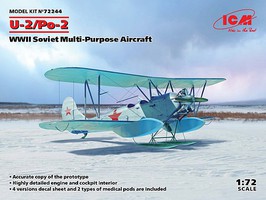 ICM WWII Soviet U2/Po2 Multi-Purpose BiPlane (JUL) Plastic Model Airplane Kit 1/72 Scale #72244