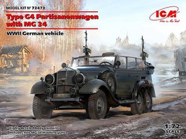 ICM Type G4 Partisanenwagen Vehicle w/MG 34 Plastic Model Vehicle Kit 1/72 Scale #72473