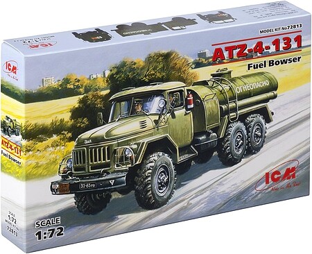 ICM ATZ4-131 Military Fuel Truck Plastic Model Military Truck Kit 1/72 Scale #72813