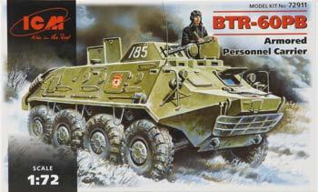 ICM BTR60PB Armored Personnel Carrier Plastic Model Personnel Carrier Kit 1/72 Scale #72911