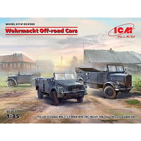 ICM Wehrmacht Off-Road Staff Cars Plastic Model Military Vehicle Kit 1/35 Scale #ds3503