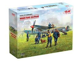ICM WWII RAF Airfield Spitfire Mk.IX and Mk.VII Plastic Model Airplane Kit 1/48 Scale #ds4802