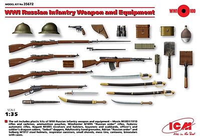 ICM WWI Russian Weapons/Equipment Plastic Model Military Weapons 1/35 Scale #35672