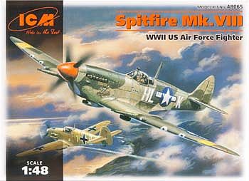 ICM WWII USAAF Spitfire Mk VIII Fighter Plastic Model Airplane Kit 1/48 Scale #48065