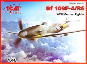 ICM WWII German Messerschmitt Bf109F4/R6 Fighter Plastic Model Airplane Kit 1/48 #48107