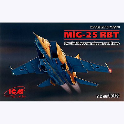 ICM MIG-25 RBT Soviet Reconnaissance Plane Plastic Model Airplane Kit 1/48 Scale #48901