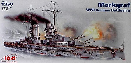 ICM Markgraf WWI German Battleship Plastic Model Battleship Kit 1/350 Scale #s005