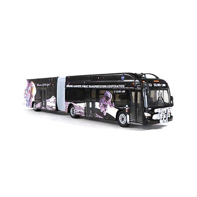 Iconic-Replicas New Flyer Xcelsior XN60 Articulated Bus - Assembled Lafayette, Indiana (black, Astronaut Graphics)