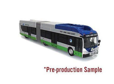Iconic-Replicas New Flyer Xcelsior XN60 Articulated Bus - Assembled Miami-Dade, Florida (silver, blue, green)