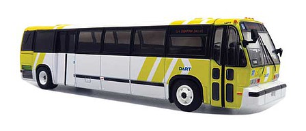 Iconic-Replicas 1987-1994 TMC RTS Transit Bus - Assembled Dallas Area Rapid Transit DART (white, yellow)