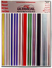 Innovative 1/24 UltraCal Hi-Def Decals- Metallic Pearl Racing Stripes Slot Car Decal #3407