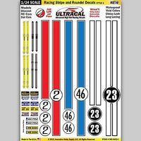 Innovative 1/24 Peel & Stick Decals- Racing Stripe & Roundel Style 1 Slot Car Decal #64031 Innovative 1/24 Peel & Stick Decals- Racing Stripe & Roundel Style 1 Slot Car Decal #64031