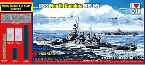 ILOVEKIT USS North Carolina BB55 Battleship Top Edition Plastic Model Military Ship Kit 1/700 #65704