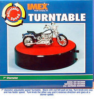 Imex 7'' Turntable with Adjustable Speed Battery Operated Plastic Model Display Stand 1/25 #2551 Imex 7'' Turntable with Adjustable Speed Battery Operated Plastic Model Display Stand 1/25 #2551