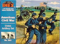 Imex Union Artillery Civil War Figure Set Plastic Model Military Figure 1/72 Scale #501