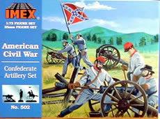 Imex Confederate Artillery Civil War Figure Set 1/72 Scale Plastic Model Military Figure #502