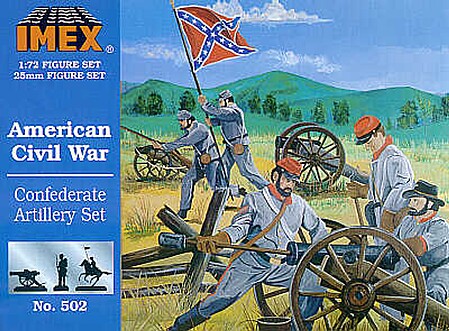 Imex Confederate Artillery Civil War Figure Set 1/72 Scale Plastic Model Military Figure #502