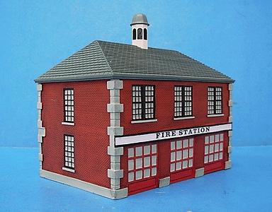 Imex Firehouse Assembled Perma-Scene HO Scale Model Railroad Building #6105