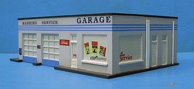 Imex Gas Station Assembled Perma-Scene HO Scale Model Railroad Building #6107