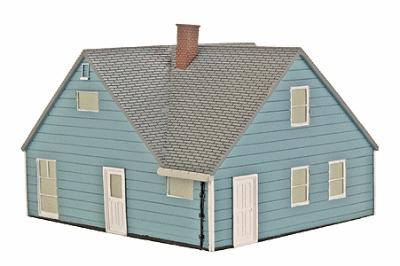 Imex Levittown Model Rancher Assembled HO Scale Model Railroad Building #6112