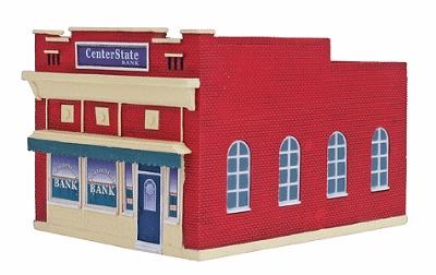 Imex Center State Bank Assembled Perma-Scene HO Scale Model Railroad Building #6116