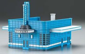 Imex Greyhound Bus Station (Assembled) HO Scale Model Railroad Building #6119 Imex Greyhound Bus Station (Assembled) HO Scale Model Railroad Building #6119