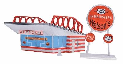 Imex Wetsons Hamburgers Assembled Perma-Scene HO Scale Model Railroad Building #6121