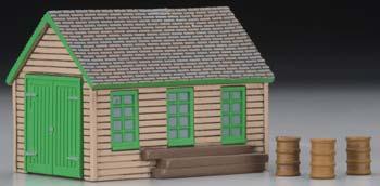 Imex Maintenance Handcar Shed Assembled Perma-Scene HO Scale Model Railroad Building #6139